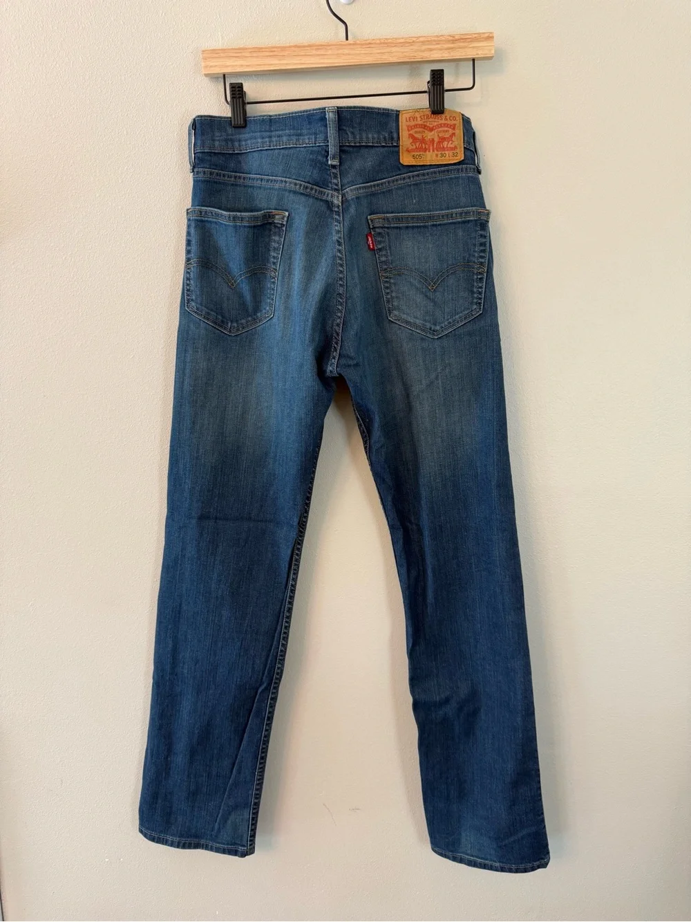 Levi's Men's 505 Stretch Straight Regular Fit Cash Wash Jeans Size 30x32 - Picture 6 of 8